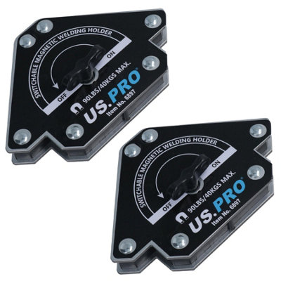 AB Tools 90Lb Switchable On Off Magnetic Magnet Welding Holder Support 3 Angles 2Pc