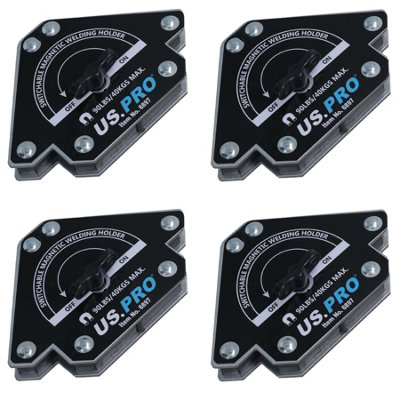 AB Tools 90Lb Switchable On Off Magnetic Magnet Welding Holder Support 3 Angles 4Pc