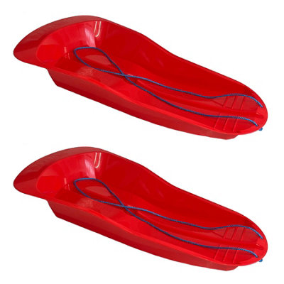 AB Tools 2 Red  Plastic Heavy Duty Outdoor Snow Sledge Toboggan Sleigh Bobsleigh from B&Q