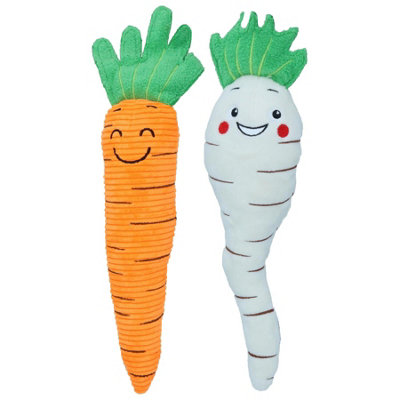 Ab Tools Dog Party Christmas Carrot & Parsnip Plush Squeaky Toy Bundle Festive Gift Size 1