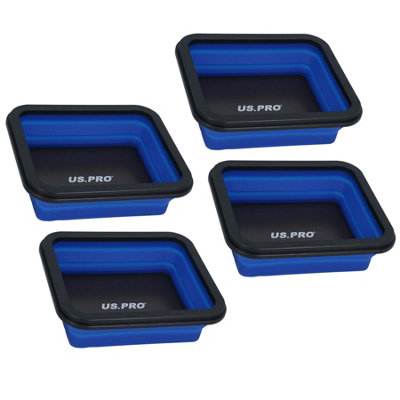 AB Tools Collapsible Magnetic Magnet Parts Tray Storage Holder Container 132 X 158mm 4 Pack from B&Q