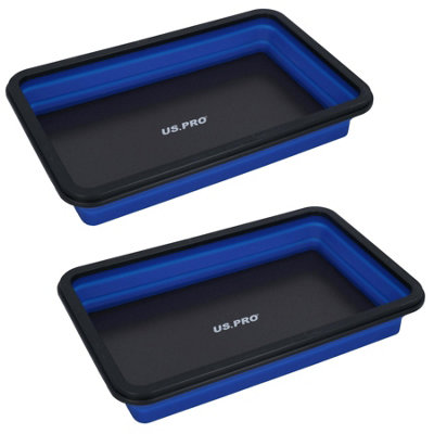 AB Tools Collapsible Magnetic Magnet Parts Tray Storage Holder Container 178mm X 278mm 2 Pack from B&Q