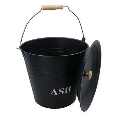 AB Tools Metal 12 Litre Cap Ash Bucket With Lid Fireplace Fireside Bin Scuttle Holder Coal from B&Q