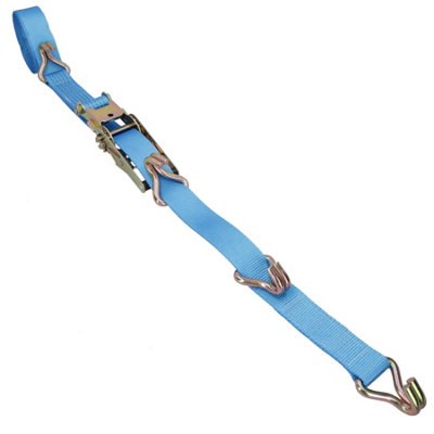 AB Tools Ratchet Strap Trailer Tie Down With Bridging Hooks 5M Hooks Recovery 2.5 Ton from B&Q