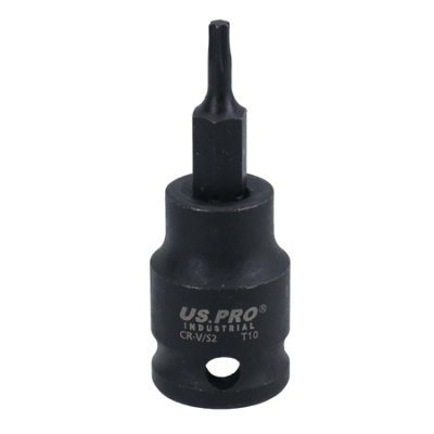 AB Tools T10 Male Torx Star Impact Impacted Shallow Short Bit Socket 3/8In Drive from B&Q