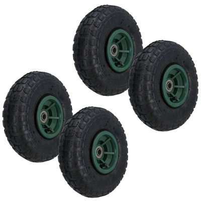 AB Tools 10 Inch Pneumatic Wheel For Sack Truck Carts Wheelbarrows 16mm Bore 4Pc