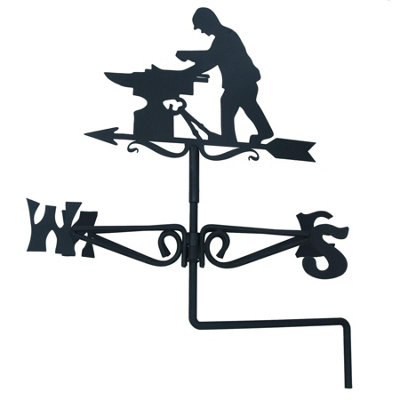 B&Q -  Black Smith Weather Vane Vain Wall Mount House Roof Pressed Steel Anvil Shed - Image 3