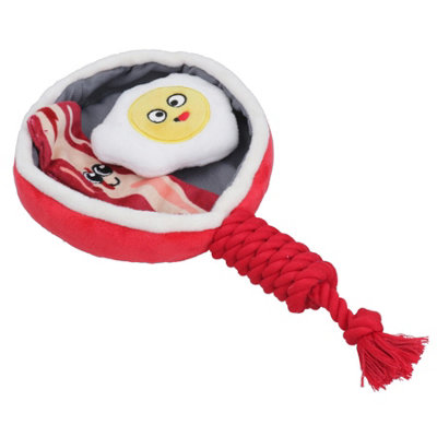 Ab Tools Dog Puppy Gift Fry Up Novelty Food Themed Soft Plush Squeaky Play Toy Present