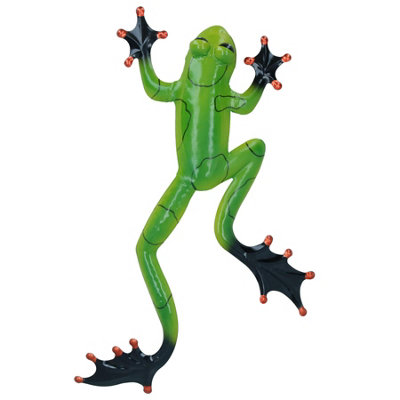 B&Q -  Metal Green Frog Garden/home Wall Art Ornament Gift With Hanging Hook