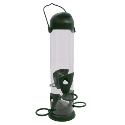 AB Tools Wild Birds Large Plastic Flip Top Seed Feeder Hanging Feeding Garden Station from B&Q