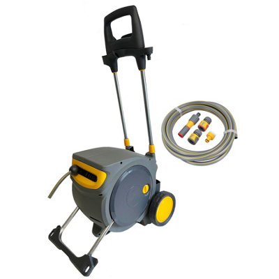 AB Tools Portable Mobile Auto Hose Reel Cart Retractable Garden Watering Hosepipe 35M from B&Q