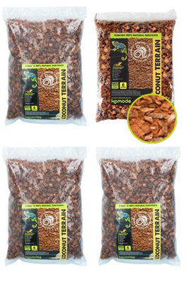 B&Q -  4 Pack 6 Litre Natural Coconut Husk Terrain  Reptile Insect Bedding Covering