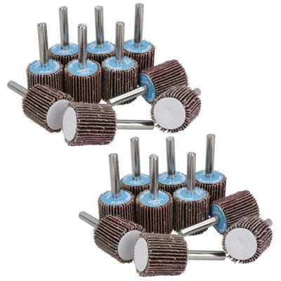 AB Tools 80 Grit 25mm Flap Wheel Disc Abrasive Sanding Pads For Drills 6mm Shank 20Pc from B&Q