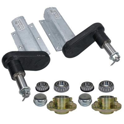 AB Tools 350Kg Trailer Suspension Units Extended Stub Axles With 4In Pcd Hubs Pair from B&Q