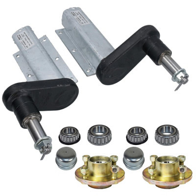 AB Tools 350Kg Trailer Suspension Units Extended Sub Axles With 100mm Pcd Hubs Pair from B&Q
