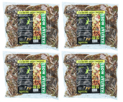 AB Tools 4 Pack Of 1.5L Habitat Moss Natural Substrate For Reptile Frog Snake Gecko from B&Q