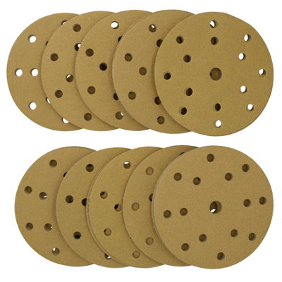 B&Q -  150mm Sanding Discs Aluminium Oxide Abrasive 80 Grit 15 Hole Hook + Loop 100Pc