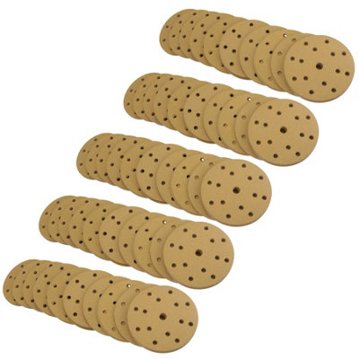 B&Q -  150mm Sanding Discs Aluminium Oxide Abrasive 80 Grit 15 Hole Hook + Loop 500Pc