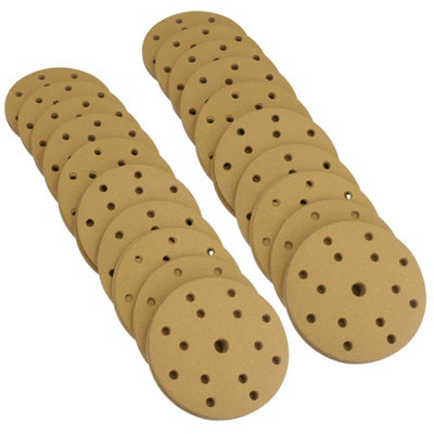 B&Q -  150mm Sanding Discs Aluminium Oxide Abrasive 120 Grit 15 Hole Hook + Loop 200Pc