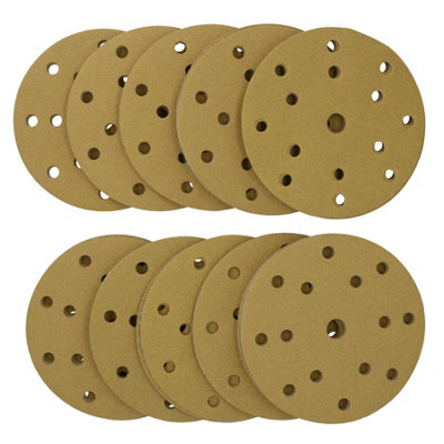 B&Q -  150mm Sanding Discs Aluminium Oxide Abrasive 180 Grit 15 Hole Hook + Loop 100Pc
