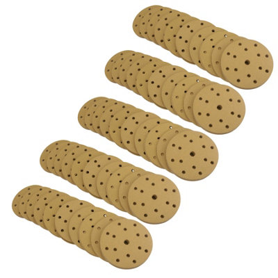 B&Q -  150mm Sanding Discs Aluminium Oxide Abrasive 320 Grit 15 Hole Hook + Loop 500Pc
