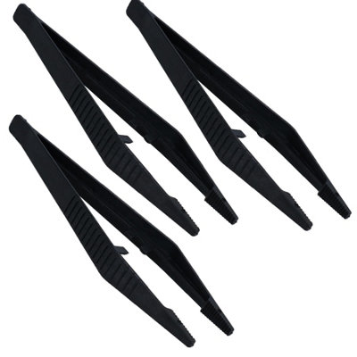 B&Q -  3Pk 5" Plastic Feeding Food Tongs Reptiles Spiders Snakes Feeding Tweezers