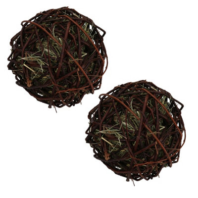 Ab Tools 2Pk Animal Rabbit Edible Gnaw Weave Ball Boredom Breaker Toy Small