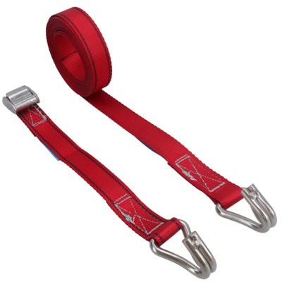AB Tools Cam Buckle Strap Stainless Steel 3.7M Tie Luggage Straps Marine Grade Claw Hooks from B&Q