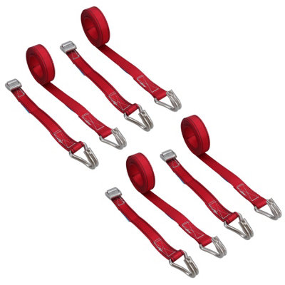 AB Tools 4Pk Cam Buckle Strap Stainless Steel 3.7M Tie Luggage Straps Marine Grade Claw Hooks from B&Q