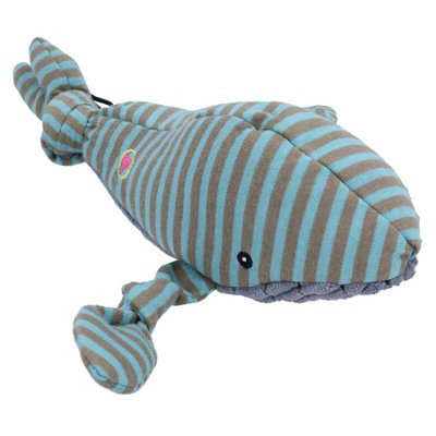 AB Tools Small  Whale Knottie Plush Durable Squeaky Dog Puppy Toy 7X8X24Cm from B&Q