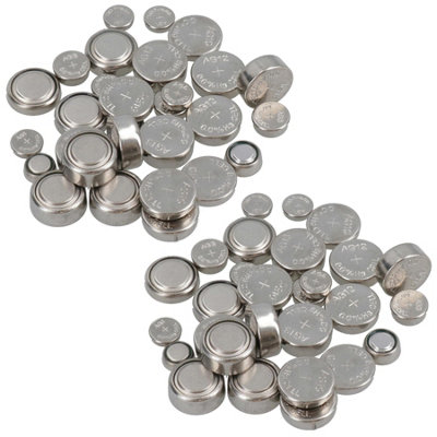 AB Tools Button Cell Batteries Alkaline Battery Ag1 - Ag13 For Watches Calculators 60Pc