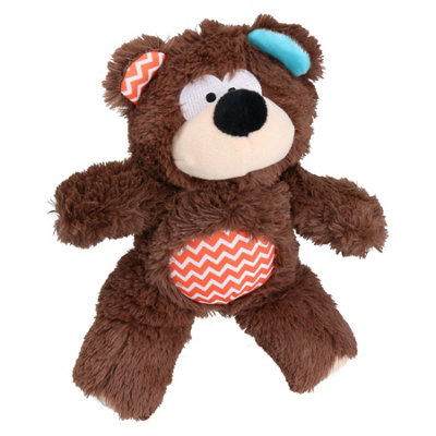 B&Q -  Super Tough Plush Bear Dog Toy With Squeak 26Cm/10"