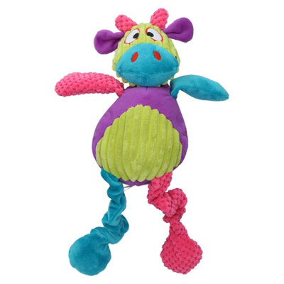 B&Q -  Multi Coloured Cow Dog Toy With Squeak 44Cm/17"