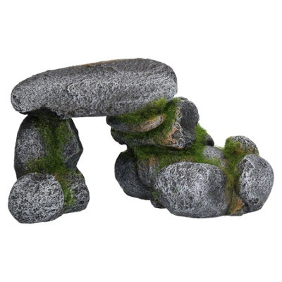 AB Tools Aquatic Aquarium Decor Moss Rock Arch Fish Tank Ornament Large 22X11X10Cm from B&Q