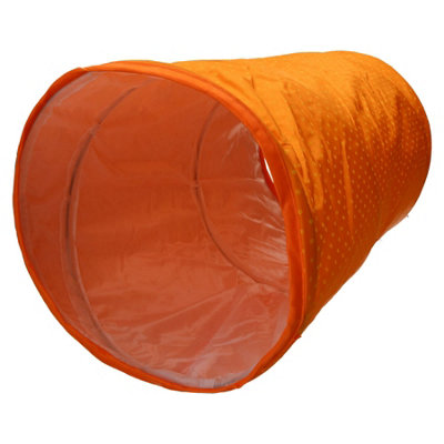 B&Q -  Cat Kitten Hide And Seek Collapsible Pop Up Orange Play Tunnel