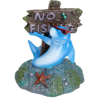 AB Tools Aquatic Aquarium Cool Shark 'no Fishing' Fish Tank Ornament from B&Q