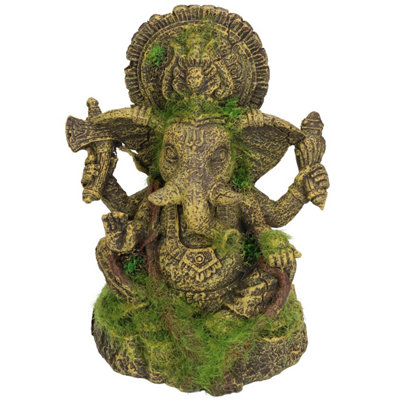 AB Tools Aquatic Aquarium Decor Moss Covered Ganesha Fish Tank Ornament 12X10X15 from B&Q