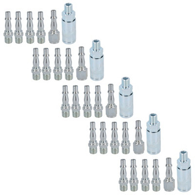 AB Tools Air Line Hose Compressor Fitting Connector Quick Release Set Male 1/4" Bsp 30Pc from B&Q