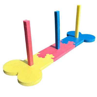 AB Tools Small Dog Soft Rigid Foam Easy Assemble Agility Slalom Fun Exercise 134X45X54