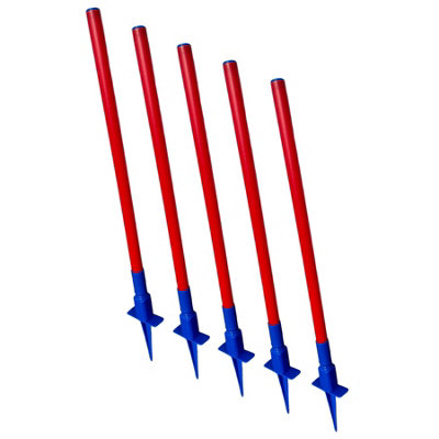 AB Tools Easy Assemble Dog Pet Agility Slalom With 5 Weaving Poles Fun Exercise. from B&Q