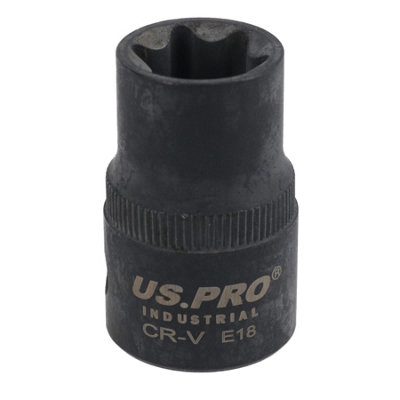 AB Tools E18 Female Impacted Impact Torx Star E Socket 1/2In Drive Shallow from B&Q