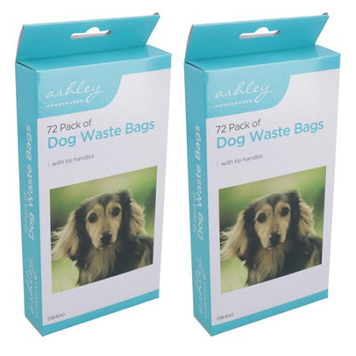 AB Tools Dog Poop Waste Bags Disposal With Tie Handles Heavy Duty Biodegradable 144Pc from B&Q