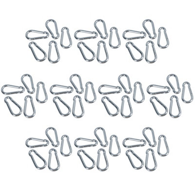 AB Tools Carabiner Hook Clip Snap Hook Spring Loaded 8mm X 80mm 150Kg Capacity 50Pc from B&Q