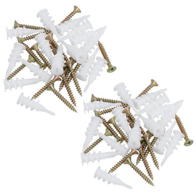 AB Tools Plasterboard Nylon Fixings Cavity Wall Speed Anchor Plugs And Screws 33mm 60Pc from B&Q