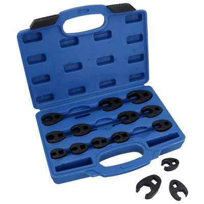 AB Tools Metric Impact Impacted Crowfeet Crowfoot Spanner Wrench Set 8-24mm 15Pc from B&Q