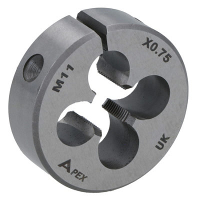 AB Tools M11 X 0.75mm Metric Split Die Rethreading Thread Cutter Tungsten Steel 38mm from B&Q