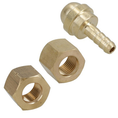 AB Tools Welding Gas Hose Connector 3/16 Hose Tail With 3/8 Bsp Rh + Lh Thread Nuts 2Pc from B&Q