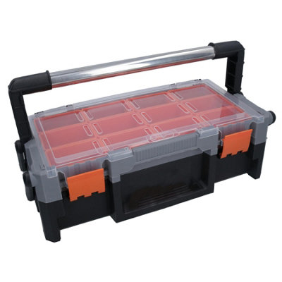 AB Tools 18In Cantilever Style Toolbox Tool Box Storage Container Organiser Compartment from B&Q