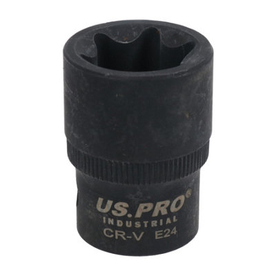 AB Tools E24 Female Impacted Impact Torx Star E Socket 1/2In Drive Shallow from B&Q
