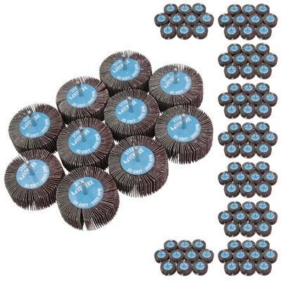 AB Tools 80 Grit 80mm Flap Wheel Disc Abrasive Sanding Pads For Drills Grinders 6mm Shank 100Pc from B&Q